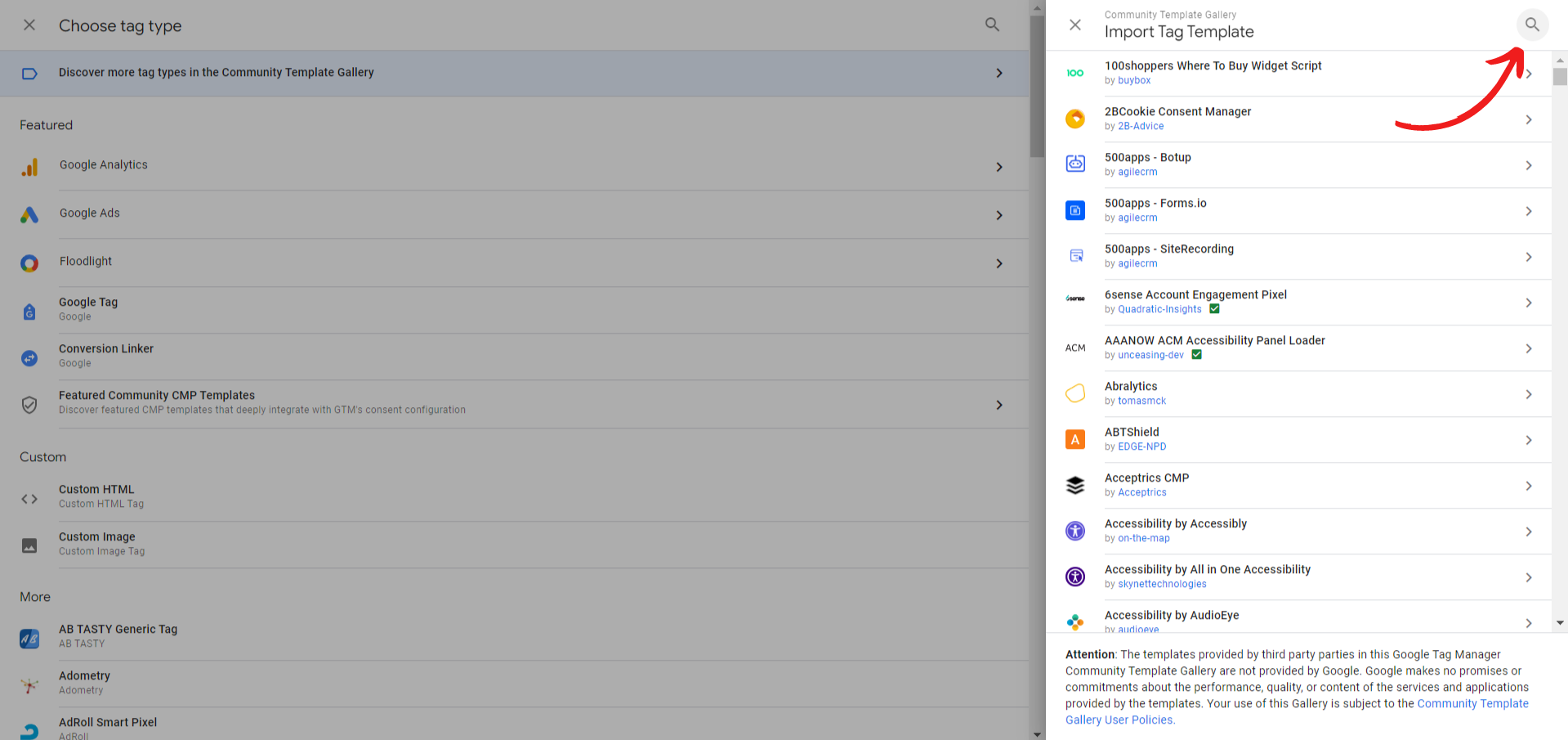 5. Click on search icon.